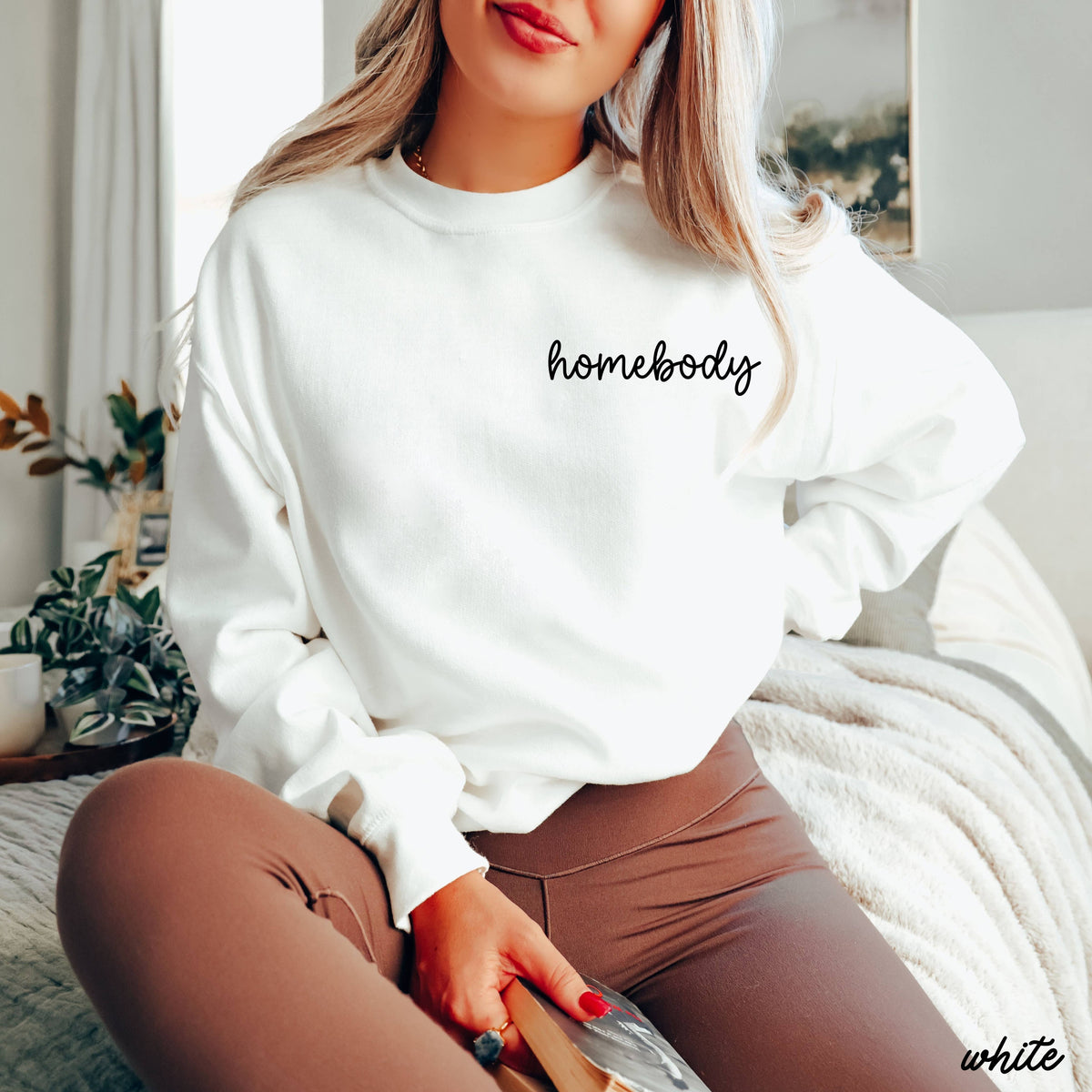 Chloe Vs Tank - Homebody Cursive Sweatshirt *6 Colors (S-3X): Large / Sand