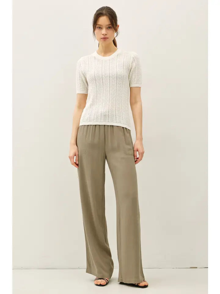 Lightweight white textured sweater, women's boutique top in Turlock CA