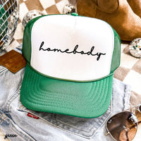 Chloe Vs Tank - Homebody Cursive Trucker Hat *12 Colors: Black/Black