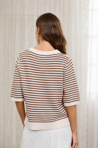 Scout Striped Sweater contrast trim detail close-up
