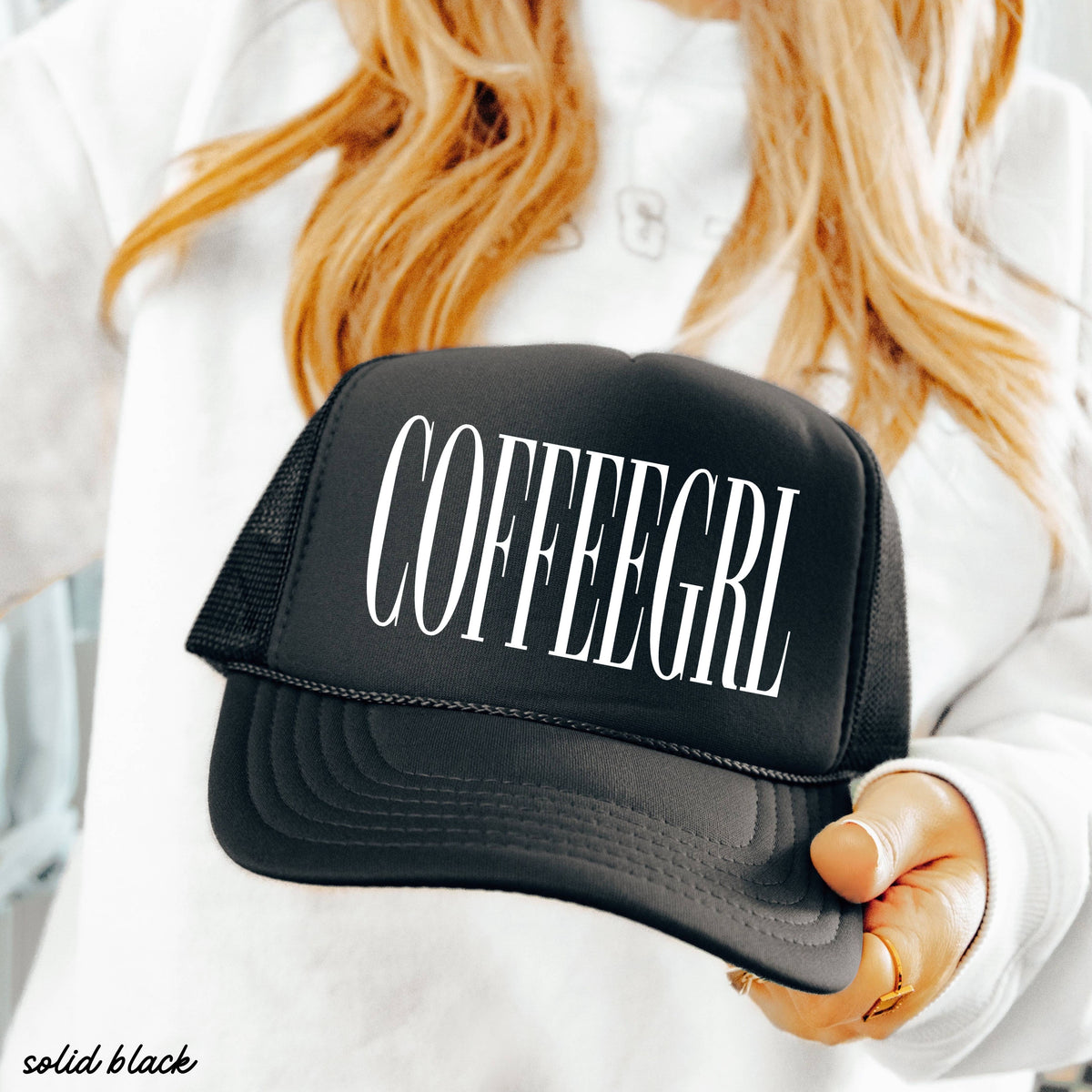 Chloe Vs Tank - CoffeeGrl Trucker Hat *10 Colors: Brown/Tan