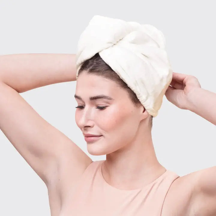 Quick Drying Microfiber Hair Towel (Eco Friendly) Ivory