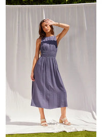 Blue summer midi dress, women's boutique dress in Turlock CA