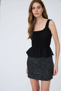 Alfie Shirred Waist Tank Top styled with jeans