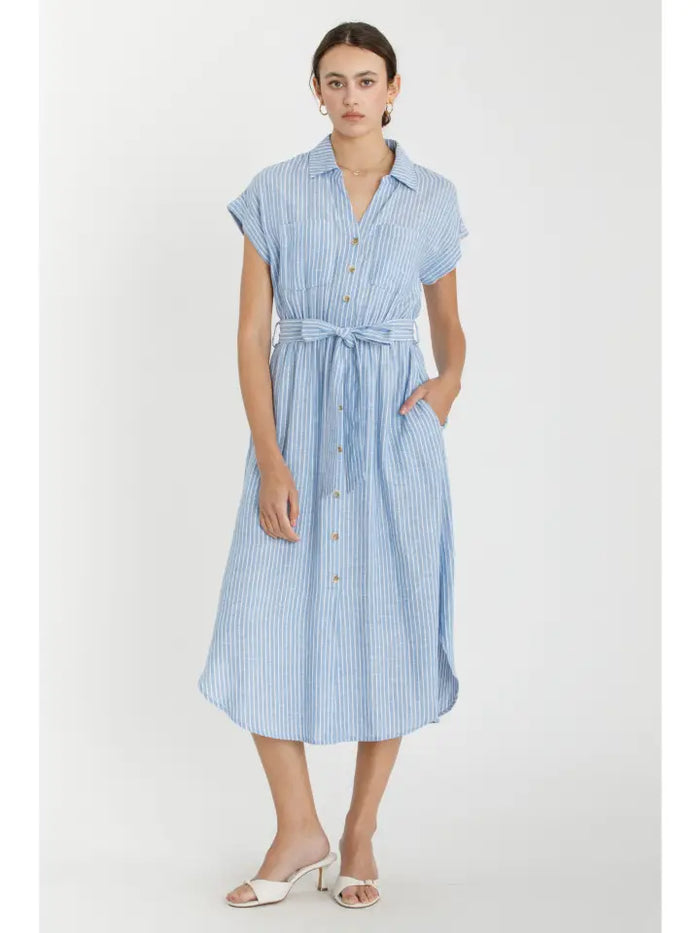 Whitney Striped Midi Dress