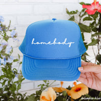 Chloe Vs Tank - Homebody Cursive Trucker Hat *12 Colors: Black/Black