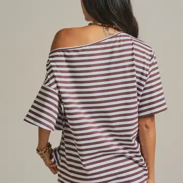 Hayden off-shoulder boxy cotton tee, back view