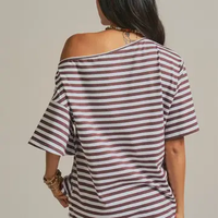 Hayden off-shoulder boxy cotton tee, back view
