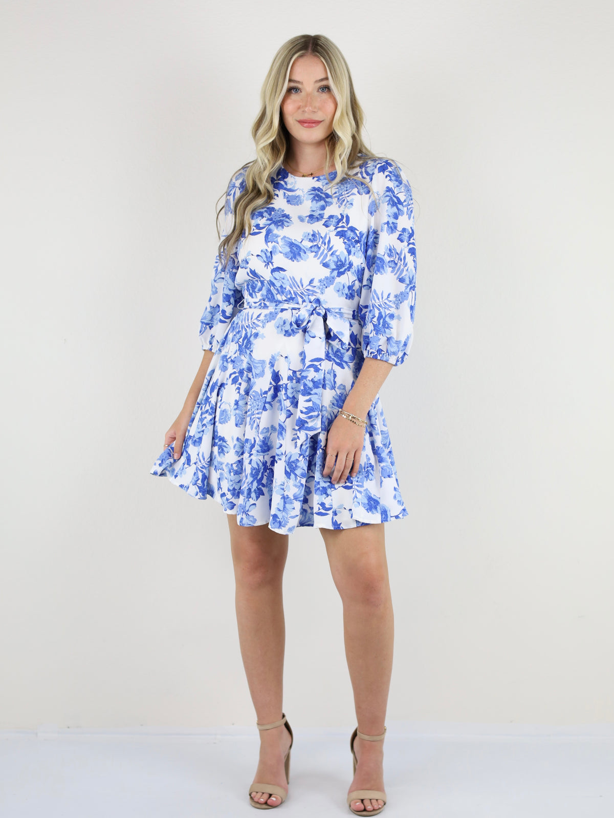 Antoinette Blue Floral Dress