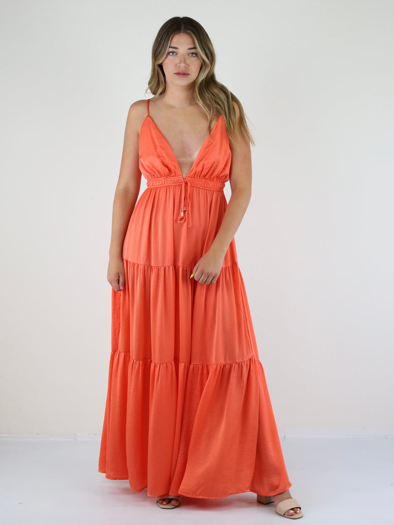 Tangerine Moment Maxi Dress