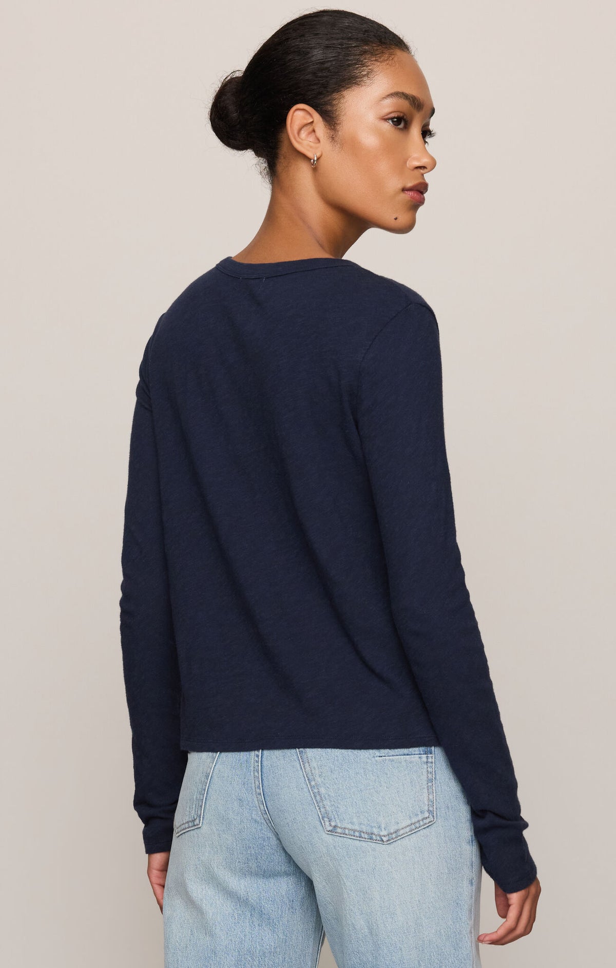 Junie Tee slub knit texture detail close-up