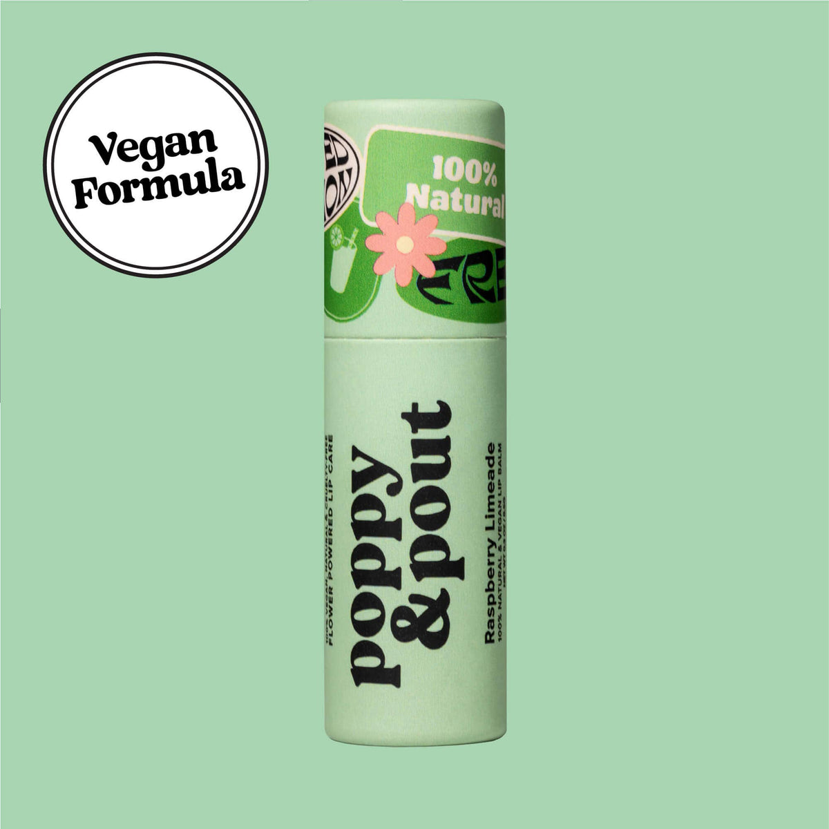 Poppy & Pout - Vegan Lip Balm "Sunny Daze" Raspberry Limeade